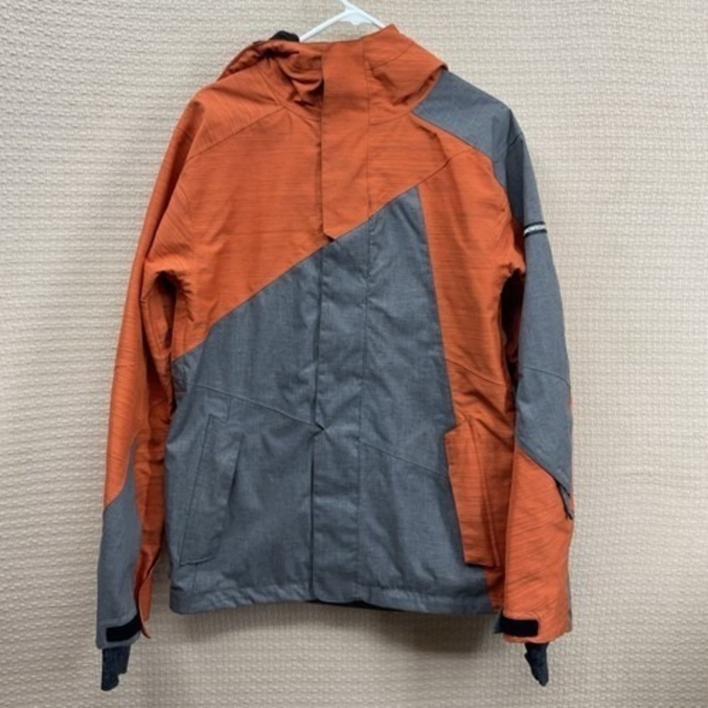 Ride Snowboard Gray/Orange FullZip Georgetown Shell Sky/Snow Jacket Men XS China